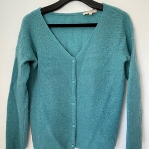 Sezane Teal Cardigan Sweater